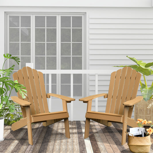 Allwex Adirondack Chairs of 2 Classic Weather Resistant Patio Chair Outdoor Adirondack Chair for Deck Garden and Backyard